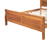 Full Size Wood Platform Bed with Headboard and Wooden Slat Support WF289141AAL