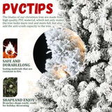 Artificial 7ft Flock LED-lit Christmas Tree with 1072PVC Mixed Branch Tips,Hinged Premium & Foldable 51361762