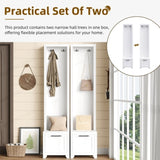 ON-TREND Elegant Free Standing Hall Tree Set of 2, Multifunctional 3-IN-1 Entryway Coat Rack with N721P249242K