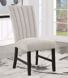 ZNTS Unique Contemporary Gray Boucle Fabric Set of 2pc Dining Chairs Black Wooden Legs Parson Side Chair B011P234754