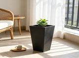2-Pack 22" Tall Tapered Square Planters, Black Modern Plant Pots with Built-in Drainage, for Outdoor 29408957