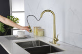 ZNTS Gold Kitchen Faucets with Pull Down Sprayer, Kitchen Sink Faucet with Pull Out Sprayer, Fingerprint K-4012-BG