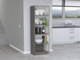 Bookcase Compact Bookshelf with Multiple Shelves, Matt Gray / White B097P167421
