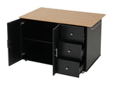 Mobile Kitchen Cart with Storage, 39.76'' Rolling Kitchen Island with 2 Doors, 3 Drawers & N779P373196B