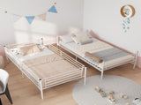 Bunk Bed with Ladder and high Guardrail, Able to Split, Metal Bunk Bed, Storage Space, Noise W5635P479855
