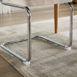 Mid Century Modern Dining Chairs Set of 2, Velvet Accent Chairs with Natural Cane Back & Stainless 64962854