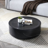 ZNTS 31.49'' Round coffee table,Sturdy Fiberglass table for Living Room, No Need Assembly,BLACK W876P154743