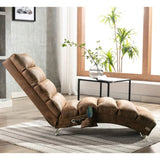 COOLMORE Linen Massage Chaise Lounge Indoor with Remote Control,Ergonomic Electric Massage Long W395P184846