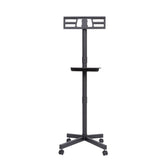 Mobile TV Stand on Wheels, Height Adjustable Tilt Rolling TV Stand with Media Shelf for 23-60 inch 45696785