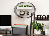 Circular Floating Shelves, Wall Decor, Accent Shelf, Office, Bathroom, Metal Mesh, 18"L x 4"W x 55141096