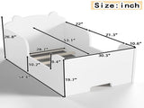 Toddler Floor Bed Frame, Cot Bed for Boys and Girls Ages 3-6, Bear Shape Toddler Bed, White W1580P373252