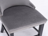Furniture,Contemporary Velvet Upholstered Wing-Back Barstools with Button Tufted Decoration and 56021290