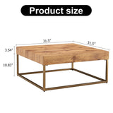 ZNTS Modern rectangular coffee table, dining table. MDF desktop with metal legs. Suitable for restaurants W1151119521