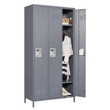 ZNTS 3 Door 72"H Metal Lockers With Lock for Employees,Storage Locker Cabinet for Home Gym Office School 58081242