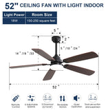 ZNTS 52 Inch Classics Ceiling Fan With Dimmable Led Light 6 Speed Wind 5 Blades Remote Control DC Motor W882P146287