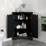 ZNTS Black Triangle Bathroom Storage Cabinet with Adjustable Shelves, Freestanding Floor Cabinet for Home 62126568