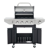 Propane Grill 4 Burner Barbecue Grill Stainless Steel Gas Grill with Side Burner, 46,500 BTU Outdoor W165083092