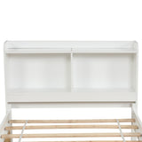 Twin Bed with Trundle,Bookcase,White W50440496