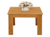 Wooden Square Side End Table Patio Coffee Bistro Table Indoor Outdoor Natural 59916262