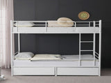 Twin Over Twin Convertible Bunk Bed with 2 Storage Drawers, Metal Bunk Bed Can 65723139
