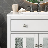 30" Bathroom Vanity with Ceramic Sink, Equipped with Adjustable Shelf and Tip-Out Tray, Bathroom N817P286250W