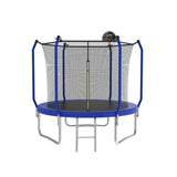 ZNTS 8FT Trampoline with Basketball Hoop, ASTM Approved Reinforced Type Outdoor Trampoline with Enclosure K1163P147129
