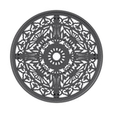26.77-inch Cast Aluminum Patio Dining Table With Black Frame and Umbrella Hole W1710P220606