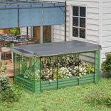 Green Raised Garden Bed with Crop Cage and Shade Cloth 90.5" W x 43.25" D x 43.25" H 89139716
