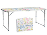 4 Ft Rectangular CenterFold Outdoor Folding Table, 23.82 Inch Width, 3Level Adjustable Height 72570059