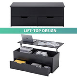 Lift-Top Coffee Table with Storage Center Tables Hidden Compartment & 2 Drawers, Sofa Table For W2282P188572
