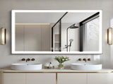48" x 32" LED Bathroom Mirror with Brushed Aluminum Frame,Copper-Free Silver Mirror, 3-Color W2709P268900