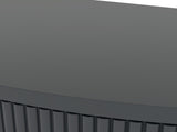 Artisan-Crafted Wave-Pattern Demi-Lune Console Table with Dark Gray Finish,Unique Half Moon Design 68908994