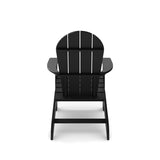 Black Adirondack Chair Premium HDPE Poly Lumber for Pool, Patio, and Garden Elegance B195P198778