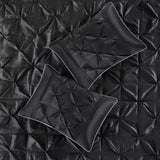 7 Piece Tufted Comforter Set Black Queen B03596935