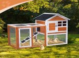 Wooden Rabbit Hutch Outdoor Chicken Coop Indoor Bunny Cage with Run, Guinea Pig House Pet House with 89109545