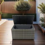 ZNTS Outdoor Storage Box, 200 Gallon Wicker Patio Deck Boxes with Lid, Outdoor Cushion Storage for Kids 23502250