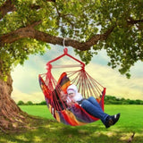 Hammock Hanging Canvas Porch Patio Swing Seat Portable Camping Rope Seat Wooden Stick Hammock 93130373