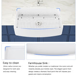 Fireclay 33" L X 20" W Farmhouse Arch Edge Apron Front Single Bowl Kitchen Sink W122567052