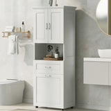 Tall Bathroom Cabinet with Laundry Basket, Large Space Tilt-Out Laundry Hamper and Upper WF323481AAK