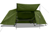 Collapsible camping tent with an integrated cot 53386816