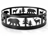 32in Fire Ring, Bear Pattern, Round, Iron 31137219