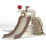 ZNTS 5 In 1 Kids Slide and Climber Playset, Freestanding Toddler Playground with Basketball Hoop, W2181139406
