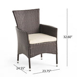 ZNTS Clementine Outdoor Multibrown PE Wicker Dining Chairs 56447.00ABEI