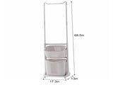 Laundry Hamper, 2-Tier Sorter with Hanging Bar and Removable Rolling Baskets, Stackable Storage Cart 61576787