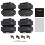 4x Air Suspension Spring Bags 2500lb Fit For Heavy Duty 1/2"NPT 3/8"-16UNC 51297309