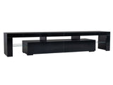70.8 Inch Black TV Stand with RGB 16-Color LED Lights and USB Port - 2 Drawers Media Console, UV 02338459