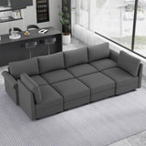 Modern 6-Seater U-Shaped Sofa with 2 Chaise Lounges, Convertible U Shaped Sofa Couch with with B2716P355757