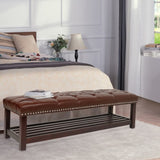 Bedroom End of Bed Bench Tufted Upholstered End of Bed Bench End of Bed Entrance Shoe Bench, 60" W68053159