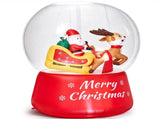 6FT Christmas Inflatable Snow Globe with Reindeer Pulling Santa, Snowfall-Style Design, 5 LED 37392157