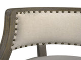 Paris 26.5" Farmhouse Counter Height Bar Stool with Backrest, Light Beige Linen B2719P238377